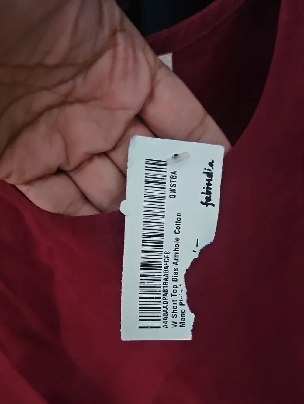 FABINDIA new* Sleeveless Tank in Wine Red